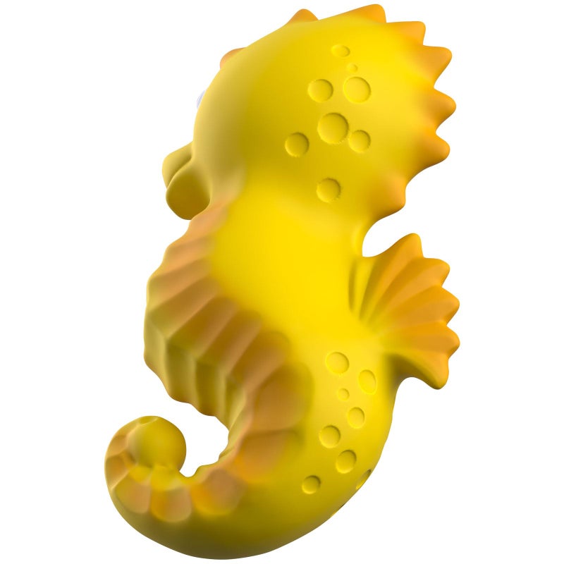 caaocho Pure Natural Rubber Bath Toy - Nalu The Seahorse - Hole Free Bath Toys, BPA Free Bath Toys for Infants, Without Holes Sealed Natural Rubber Baby Toy - Image 4